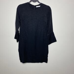 & Other Stories Night Sky Jacquard Star Print Button Cuff Shift Dress